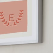 "Laurel" - Personalized Art Print in Coral by Kim Dietrich Elam - Frame Close-up