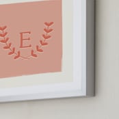 "Laurel" - Personalized Art Print in Coral by Kim Dietrich Elam - Frame Close-up