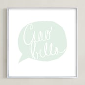 "Ciao Bella!" - Art Print in Mint by Penelope Poppy - Framed