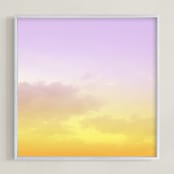"Brooklyn Sky VI" - Art Print in Tangerine Yellow by Nature Inspired - Framed