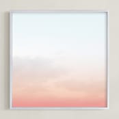 "Brooklyn Sky V" - Art Print in Ice Blue by Nature Inspired - Framed