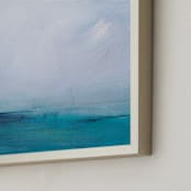 "Distant Island Pier" - Art Print in Soft Water by Julia Contacessi - Frame Close-up