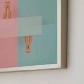 "diving into tables" - Art Print in Pink Blue by Jacob Loafman - Frame Close-up