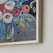 "Peonies by the night" - Art Print in Midnight Blue by FARIDA ZAMAN - Frame Close-up