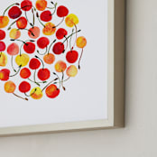 "whimsical watercolor cherries" - Art Print in cherry by Alexandra Dzh - Frame Close-up