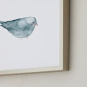 "Blushing Bird 2" - Art Print in light blue by Renee Anne Bouffard-McManus - Frame Close-up