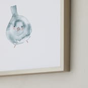 "Blushing Bird 3" - Art Print in light blue by Renee Anne Bouffard-McManus - Frame Close-up