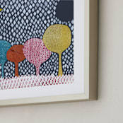"Diamond Forest" - Art Print in Forest Blue by Bethania Lima - Frame Close-up