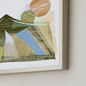 "Paint On Glass" - Art Print in Retro Sunset by Yanni Hui - Frame Close-up
