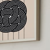 "Striped Knot 2" - Art Print in Black by Kissyfish - Frame Close-up