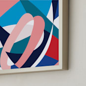 "Thrill ing" - Art Print in electric blue by Christina Flowers - Frame Close-up