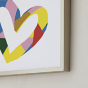 "Heart - Be Bright" - Art Print in Mid Century Rainbow by Christina Flowers - Frame Close-up