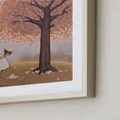 "Popcorn Popping on the Apricot Tree" - Art Print in Blossom Pink by Rachel Nelson - Frame Close-up