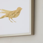 "Here Birdie Birdie" - Art Print in Gold by rose lindo - Frame Close-up