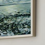 "Silver and Gold" - Art Print in Seattle Gray by Kelly Johnston - Frame Close-up
