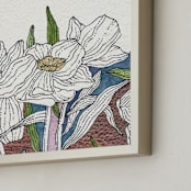 "Whispers of Grace" - Art Print in Tranquil Blue by Rushmi - Frame Close-up