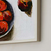 "Bowl of Peaches" - Art Print in Peach by Carolyn Hunt - Frame Close-up