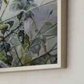 "Frosted by Fog 2" - Art Print in Blue Gray by Mandy Trimble Leonard - Frame Close-up