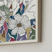 "Garden of Dreams" - Art Print in Meadow Green by Rushmi - Frame Close-up