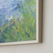 "Coming Home Again" - Art Print in Muted Teal by Teodora Guererra - Frame Close-up