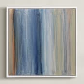 "Nantucket Stripes 2" - Art Print in Seafoam Green by Teodora Guererra - Framed Canvas