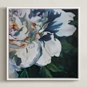 "Shadow Blues 1" - Art Print in Cool Blues by Mandy Trimble Leonard - Framed Canvas
