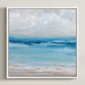 "Of the Sea" - Art Print in Light Turquoise by Nicole Walsh - Framed Canvas