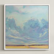 "Big Sky Country" - Art Print in Sky Blue by Vicki Rawlins - Framed Canvas