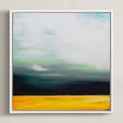 "Golden Grain" - Art Print in Golden Sienna by Amy Hall - Framed Canvas