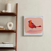 "Inquisitive Cardinal" - Art Print in Melon by Betty Hatchett - In a Room