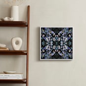 "Pansy painting - mirrored" - Art Print in Violet and turquoise by Oana Prints - In a Room