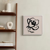 "Fall Rose" - Art Print in Black and Cream by Carol Barber - In a Room