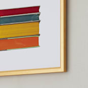 "Stacked" - Art Print in Saturated Colors by Sheila Corcoran - Frame Close-up
