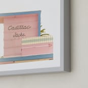 "Cadillac Jacks" - Art Print in Warm pastel pink by Lisa Sundin - Frame Close-up
