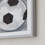 "Soccer Ball 1" - Art Print in Grey blues by Rebecca Marchese - Frame Close-up