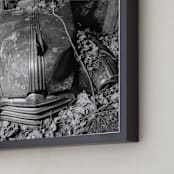 "ruined Pontiac" - Art Print in Black and White by Alaric Yanos - Frame Close-up