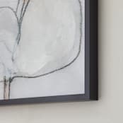 "Southern Cotton Single Bloom Square" - Art Print in Neutrals by Angela Simeone - Frame Close-up