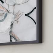 "Southern Cotton Double Bloom Square" - Art Print in Neutrals by Angela Simeone - Frame Close-up