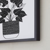 "A Simple Anthurium" - Art Print in Black by Madeline Trait - Frame Close-up