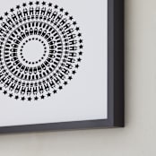 "Robot Mandala" - Art Print in Midnight Black by Jan Shepherd - Frame Close-up