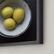 "Three Lemons" - Art Print in lemon juice by Deborah Chou - Frame Close-up