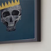 "Skull King" - Art Print in Original Deep Teal by Kate Terhune - Frame Close-up