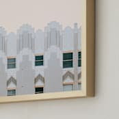 "Cali Deco" - Art Print in Soft Grey by Irene Suchocki - Frame Close-up
