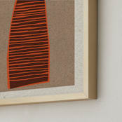 "Let's Go on a Trip II" - Art Print in Hearth Brown by Alain Castoriano - Frame Close-up