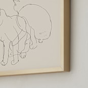 "Sketches after cat II" - Art Print in Black and champagne by Catilustre - Frame Close-up