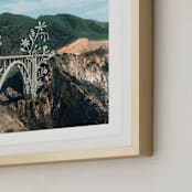 "Bixby Bridge Road Block" - Art Print in Hilltop Green by Danielle Kroll - Frame Close-up
