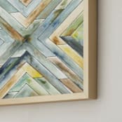 "Angular Organic" - Art Print in Mist by Jennifer Morehead - Frame Close-up