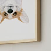 "just being a corgi" - Art Print in ginger by Deborah Chou - Frame Close-up