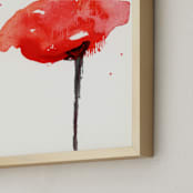 "Playful Poppy " - Art Print in Cherry by Lindsay Megahed - Frame Close-up