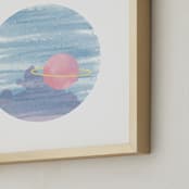"And Beyond" - Art Print in Outer Space Blue by Tennie and Co. - Frame Close-up